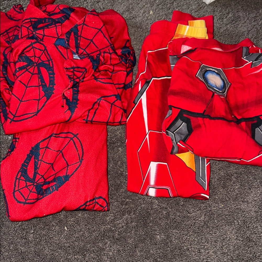 Kids Red Superhero Costume Pajama Set
